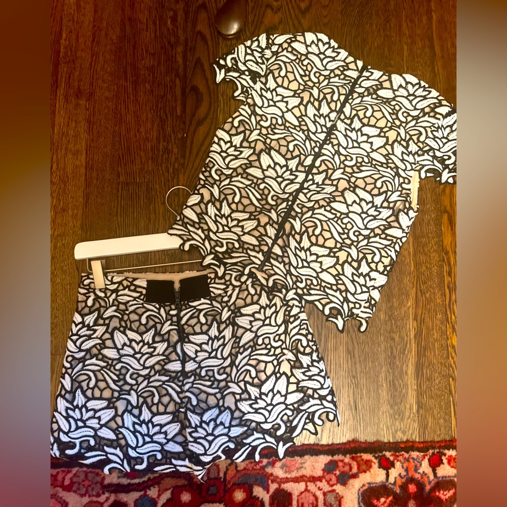 Alice and Olivia lace short set